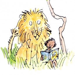 Lion reading